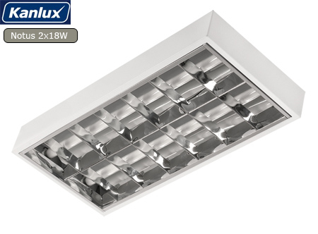 Falon kívüli tükrös lámpatest NOTUS 2 x 18W, (T8) fehér