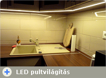 Konyhai LED világítás: modern LED konyhapult világítás