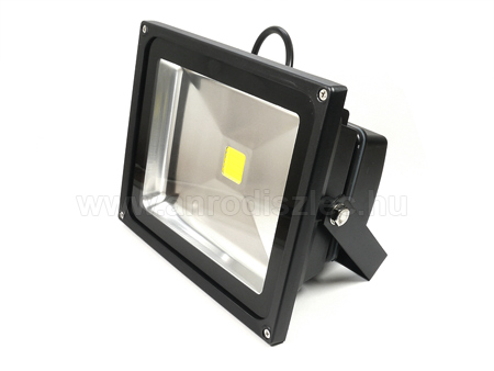 30W LED reflektor (fekete) - COB LED meleg fehér