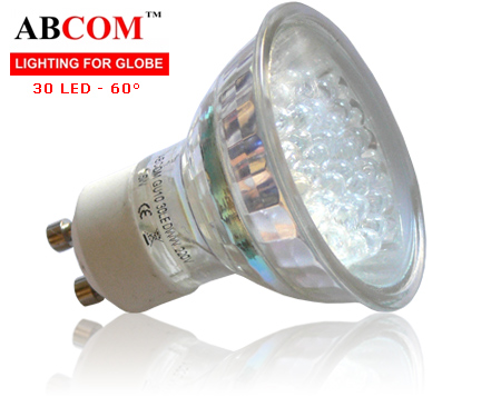 XX-LED lámpa GU10 spot (30 LED/AB) 3W melegfehér - Készlet er.
