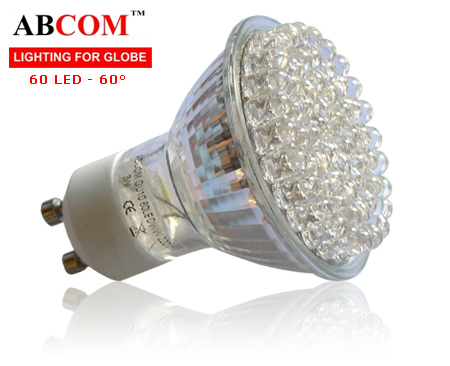 Végkiárusítás: LED lámpa GU10 (60 LED/AB) 3W hideg
