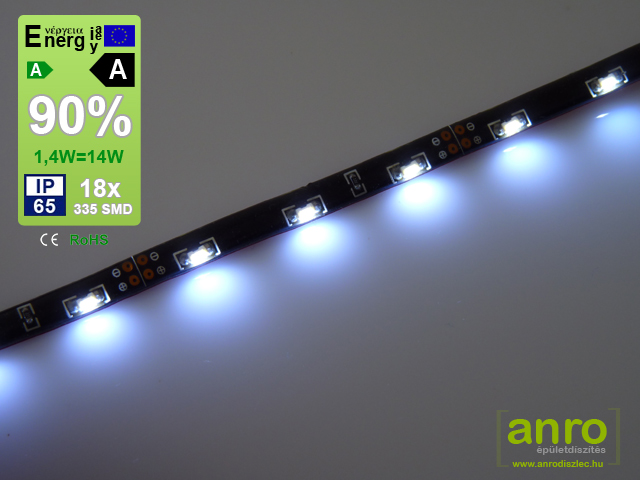 Élvilágító LED szalag (335x18 LED) 30 cm - Hideg fehér