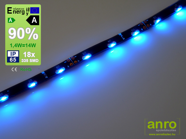 Élvilágító LED szalag (335x18 LED) 30 cm - Kék