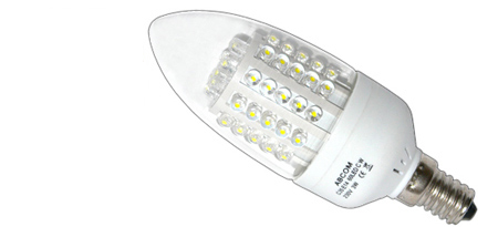 Végkiárusítás: LED lámpa E14 (60 LED/AB) 3W meleg