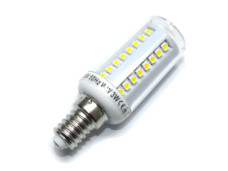 x.LED lámpa E14 (SMD3528x60/3W/270°) meleg fehér