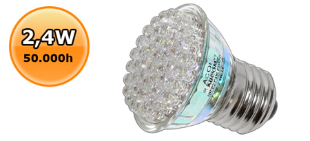 XX-LED lámpa E27 spot (48 LED/AB) 2,4W hidegfehér