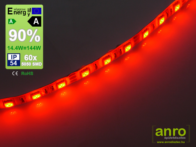 LED szalag kültéri (5050-60) - piros Legerősebb!