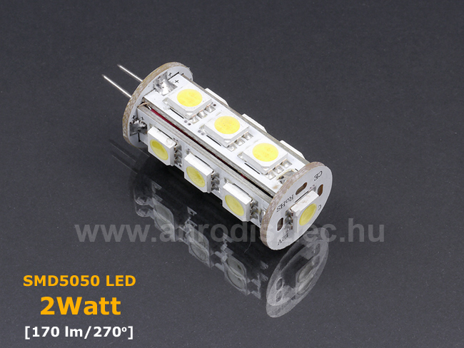 LED lámpa G4 (SMD5050x13/2W/270°) hideg fehér