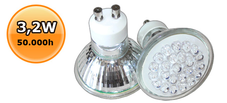 x.LED lámpa GU10 (DIPx24/3.2W/120°) meleg fehér