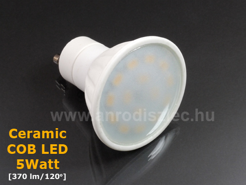 LED lámpa GU10 (COB5630x15/5W/120°) meleg fehér