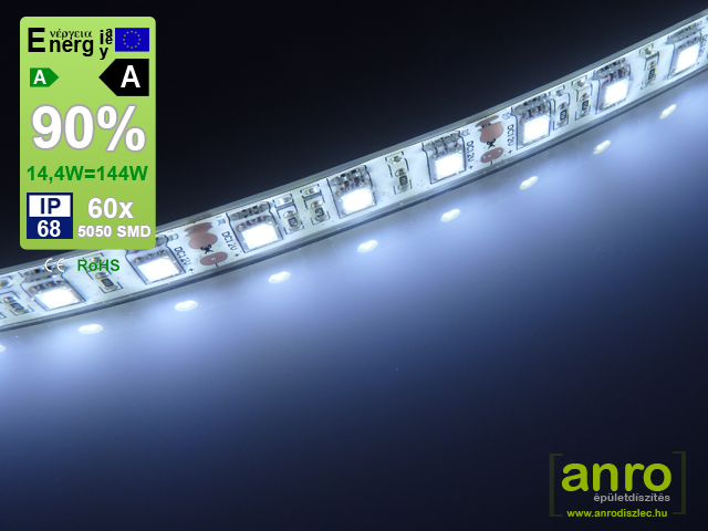 Flexi LED szalag vízálló (5050-60) IP68 - hideg fehér