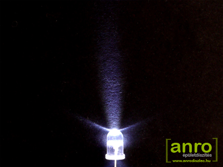 LED Dióda (5 mm - kerek fejű - 25°) Fehér