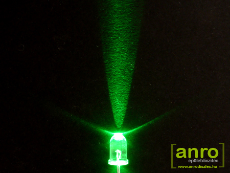 LED Dióda (5 mm - kerek fejű - 25°) Zöld
