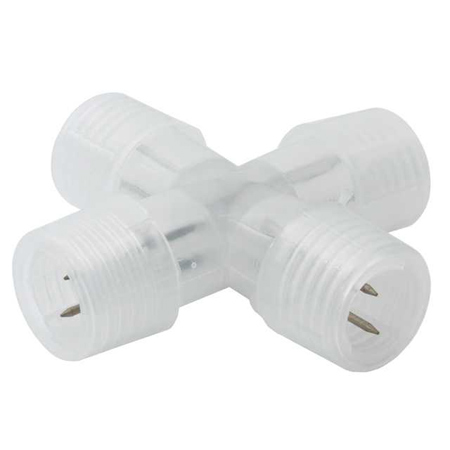 LED fénykábel X elosztó - 4 ágú keresztcsatlakozó, kiegészítő alkatrész a fénykábelek szereléséhez