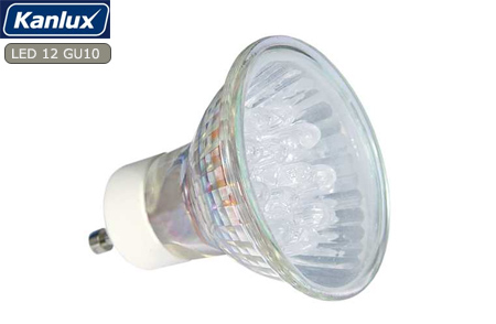 XX-LED lámpa GU10 spot (12 LED / KL) 1,5W hidegfehér