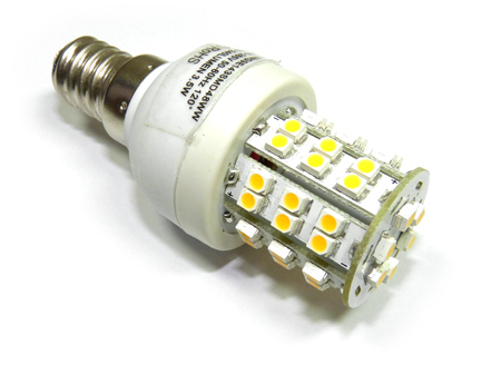 x.LED lámpa E14 (SMD3528x48/3.5W/270°) meleg fehér