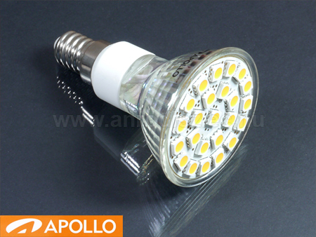 x. LED lámpa E14 (SMD5050x24/4W/120°) meleg fehér Apollo