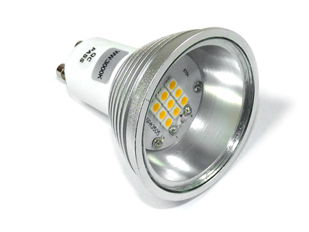 x.LED lámpa GU10 (SMD3535x9/4.5W/120°) meleg fehér