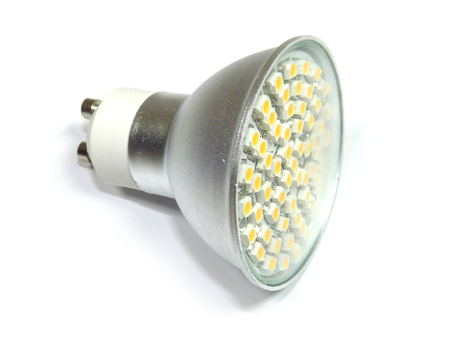 x.LED lámpa GU10 (SMD3528x60/4W/120°) meleg