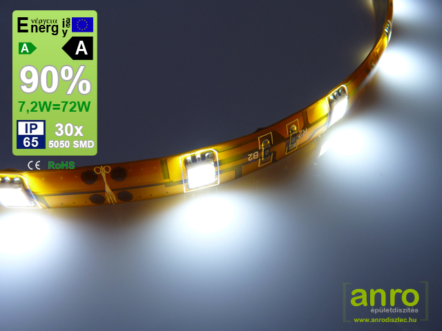 LED szalag kültéri (5050-30-BN) - hideg fehér