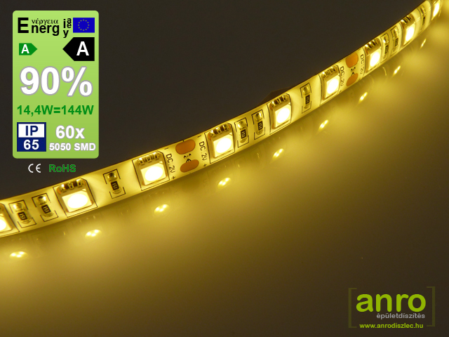 LED szalag kültéri (5050-60) - meleg Legerősebb!