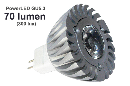x.LED lámpa MR16 (PowerLED/1W/40°) meleg fehér