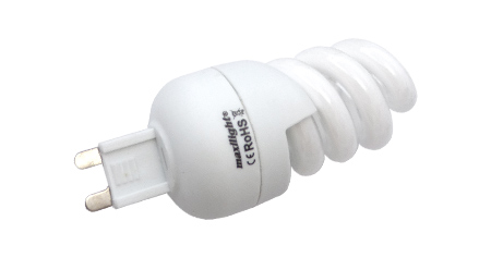 MaxiLighting kompakt spirál fénycső G9/9W (10.000h) Meleg