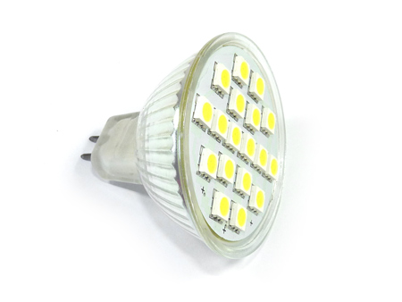 x.LED lámpa MR16 (SMD5050x18/4W/120°) meleg fehér