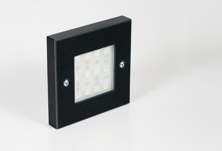 Oldalfali LED világítótest négyzet - Fekete (12x5050SMD)
