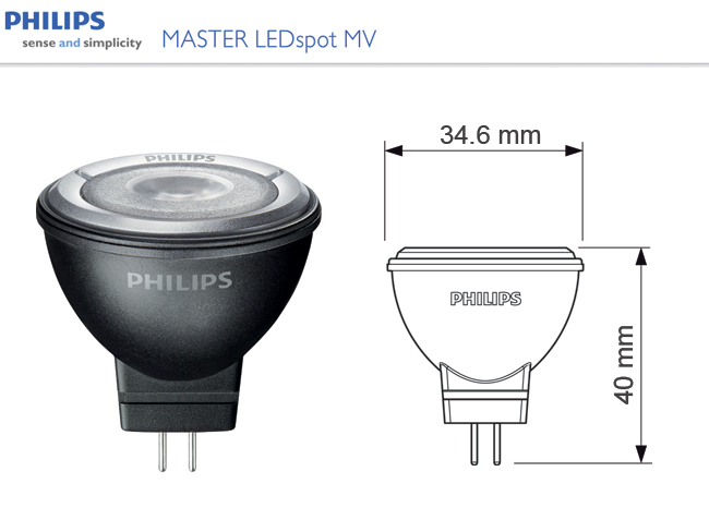 LED lámpa GU4 (PowerLED/3W/24°) meleg fehér -Philips