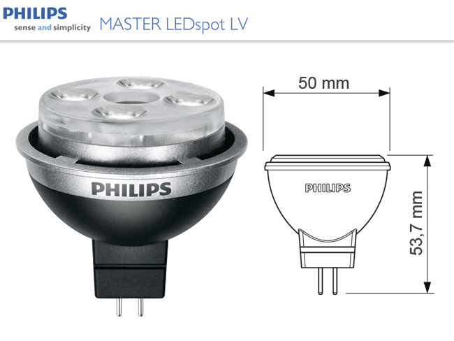 LED lámpa MR16 (PowerLED/10W/24°) meleg fehér -Philips D