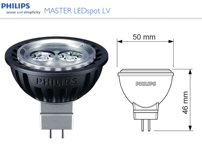LED lámpa MR16 (PowerLED/4W/24°) meleg fehér -Philips
