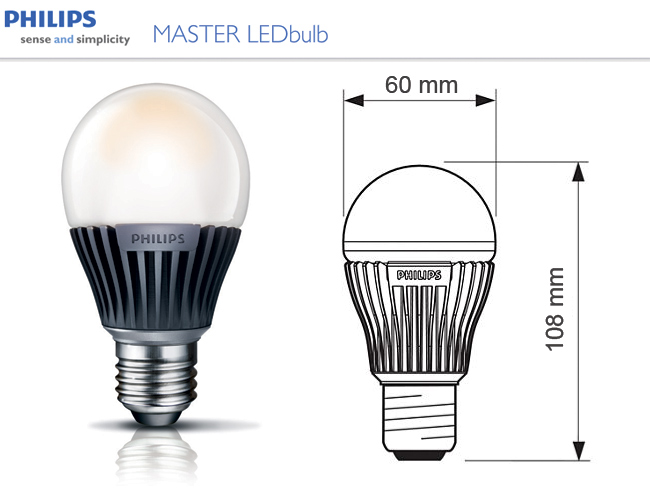 x. LED lámpa E27 (PowerLED/8W/250°) melegfényű Philips Dim