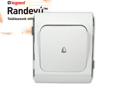 Randevú 1 pólusú nyomó csengőjellel (250V~/10AX)