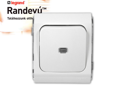 Randevú 1 pólusú nyomó fényjelzéssel (250V~/10AX)