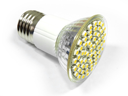 x.LED lámpa E27 (SMD3528x60/4W/120°) meleg