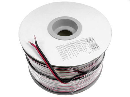 Vezeték LED szalaghoz, piros/fekete (2x1 mm2) 100 méter