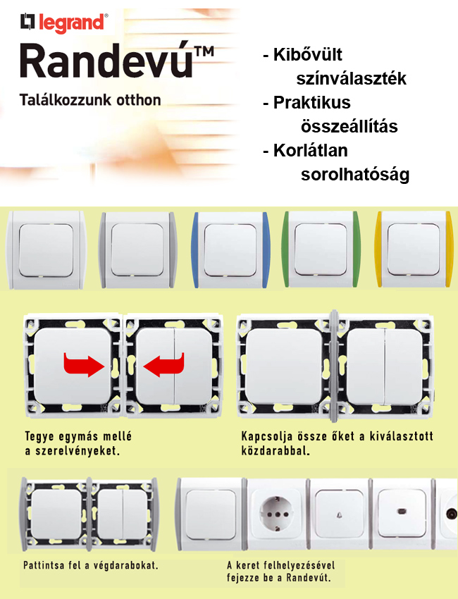 Legrand Randevú szerelvények előnyeinek bemutatása Legrand Randevú szerelvények előnyeinek bemutatása