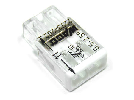 2273 Wago Compact vezeték összekötő, 2 x 2.5mm² vezeték nyílásos (100 db)