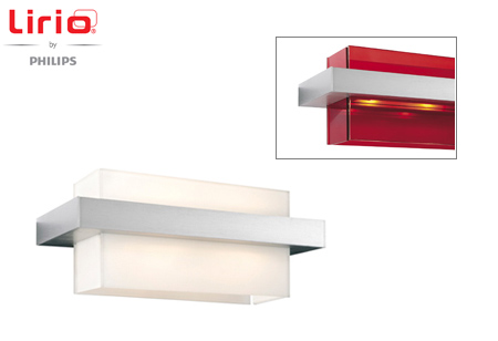 x-Lirio Ace fali lámpa, 2x42W G9, fehér / piros