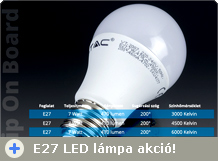 7 Wattos E27 LED lámpa akció!