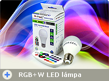 RGB + fehér fényű E27 LED lámpák