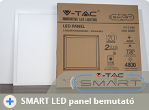 Okos készülékekkel vezérelhető V-TAC SMART LED panel