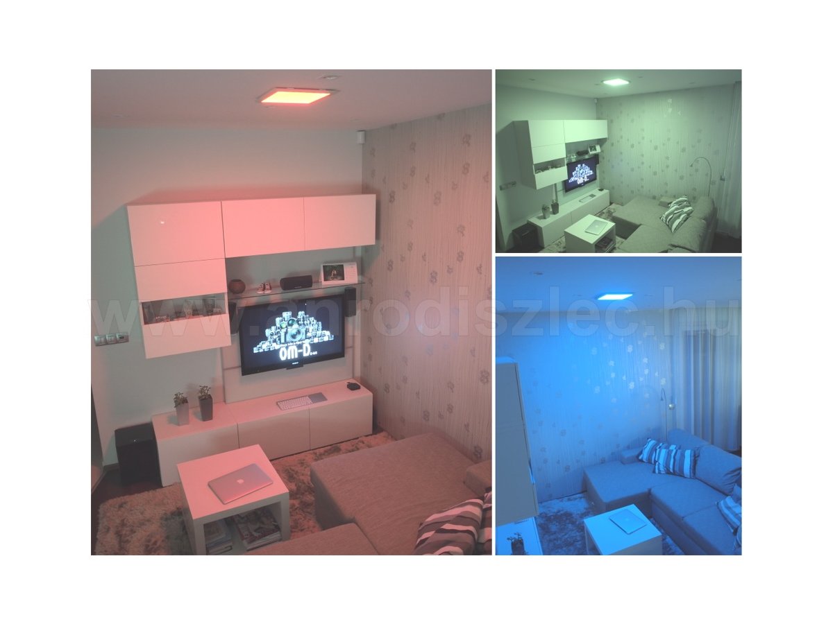 Szoba színváltós RGB LED hangulatfényben
