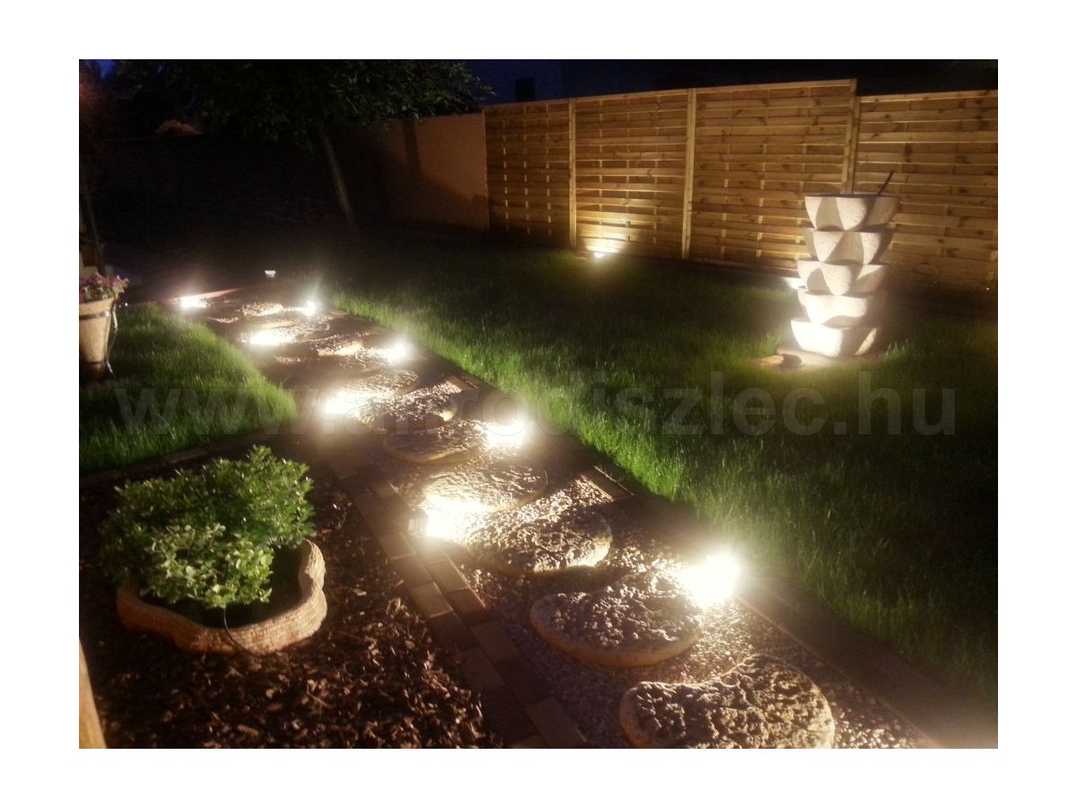 Kerti tipegő megvilágítása LED reflektorokkal