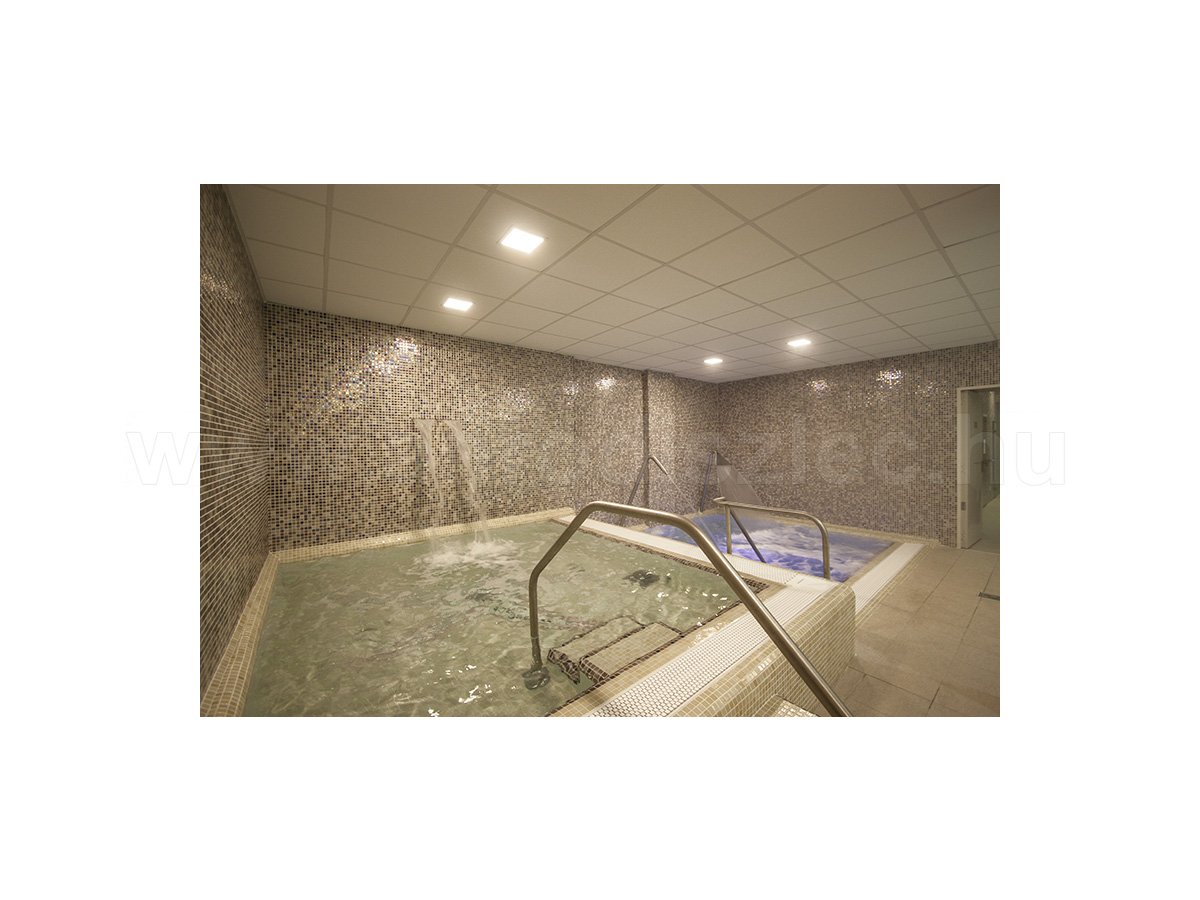 Pappszauna Kft: jacuzzi és élménymedence LED világítással.