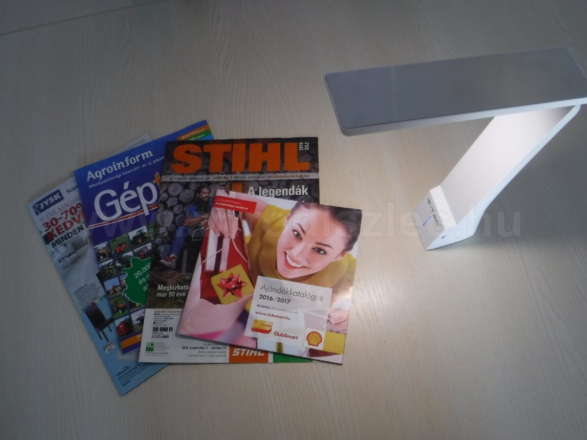 LED asztali lámpa, újratölthető akkuval