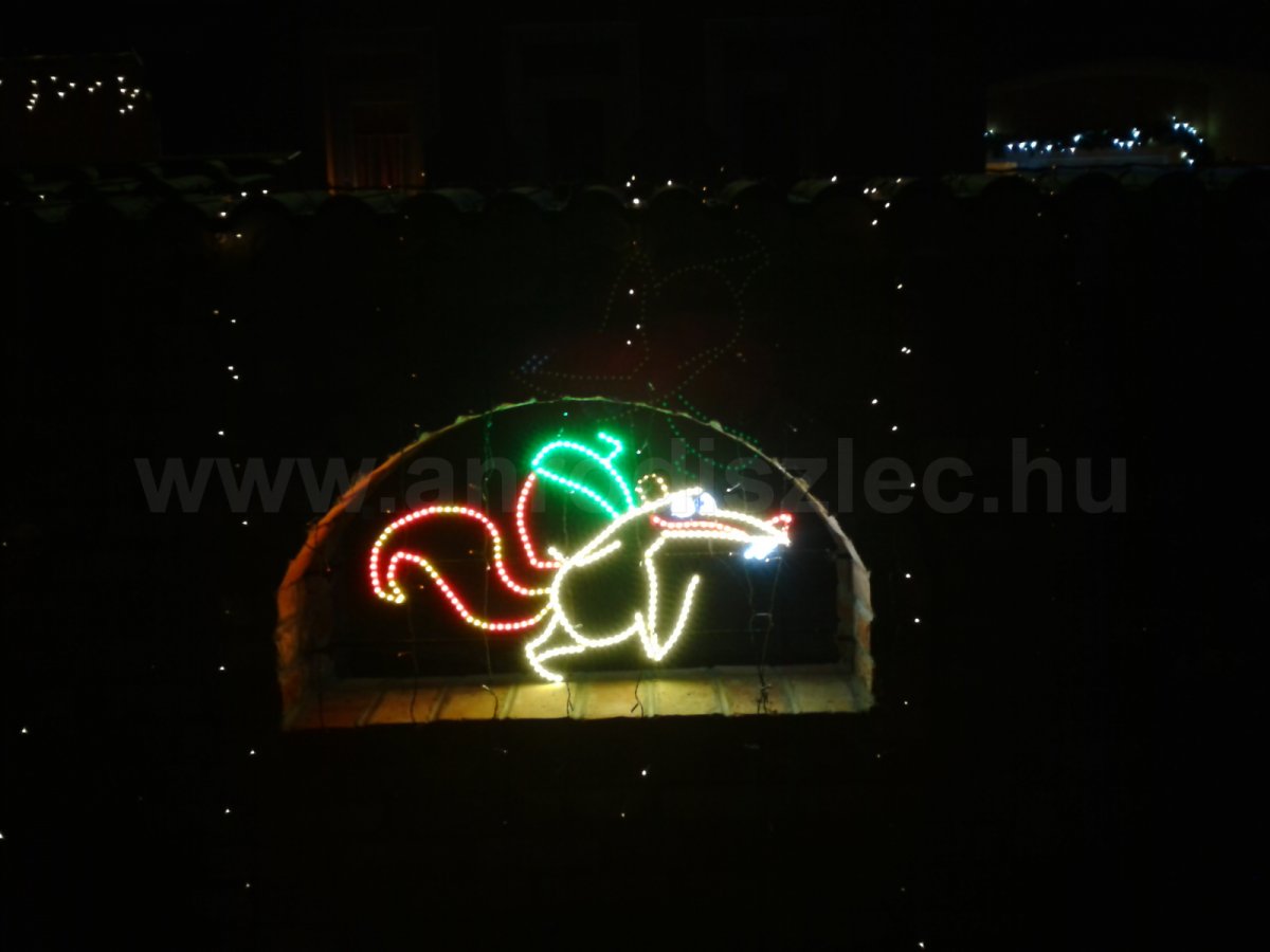 Motkány figura fénykábelből