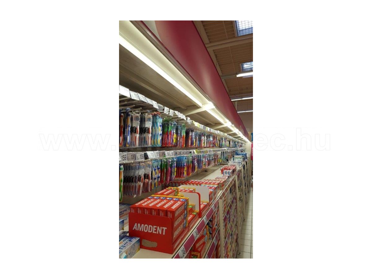 Fogkrémes polc auchan üzletben led világítással