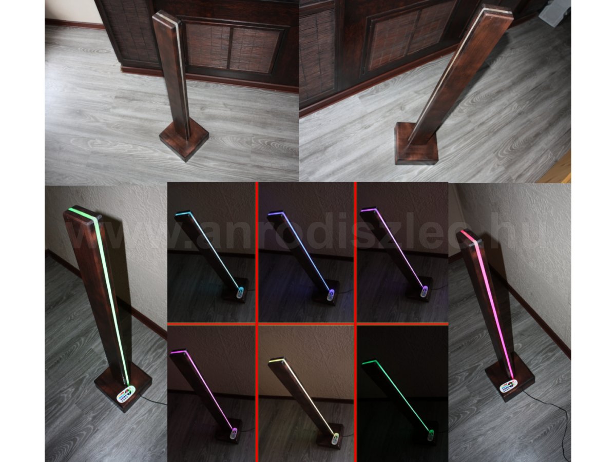 "állólámpa" RGB ragasztott fa-plexi-fa kombináció, unalmamban csináltam a szobámba :)
